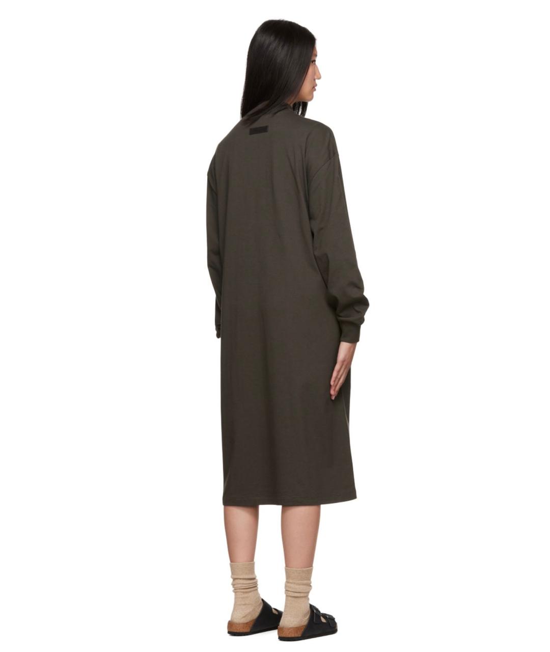 FEAR OF GOD ESSENTIALS Коричневое хлопковое повседневное платье, фото 7