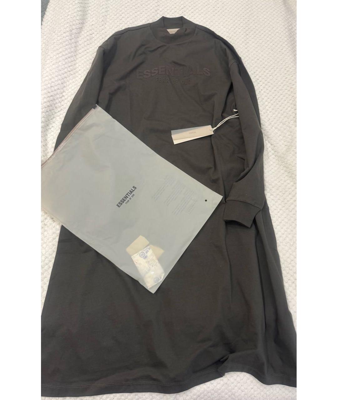FEAR OF GOD ESSENTIALS Коричневое хлопковое повседневное платье, фото 4
