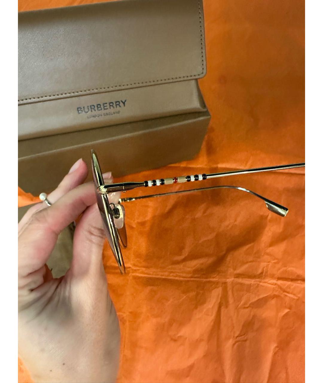 BURBERRY Серые металлические солнцезащитные очки, фото 5