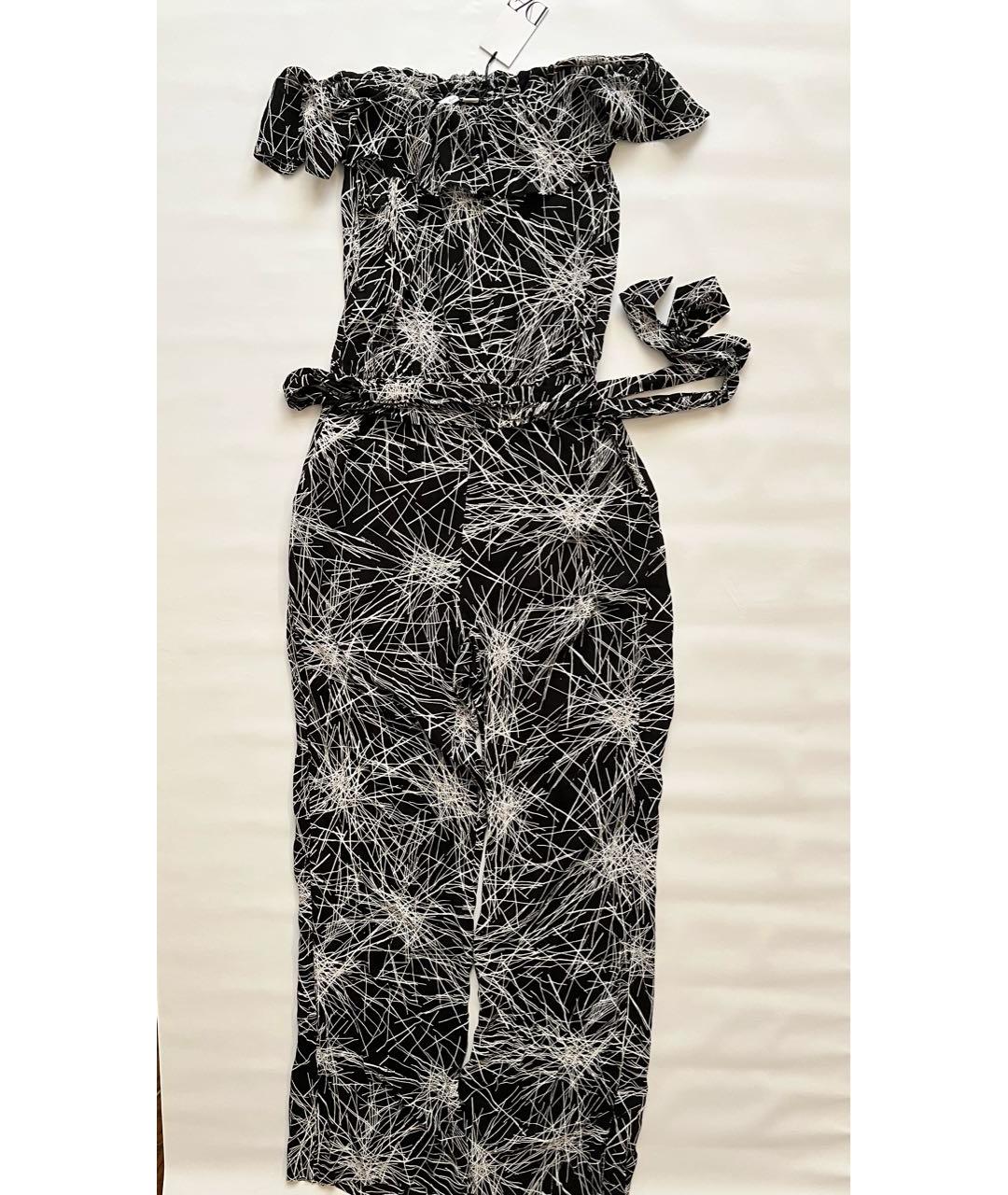 DIANE VON FURSTENBERG Черный вискозный комбинезон, фото 4
