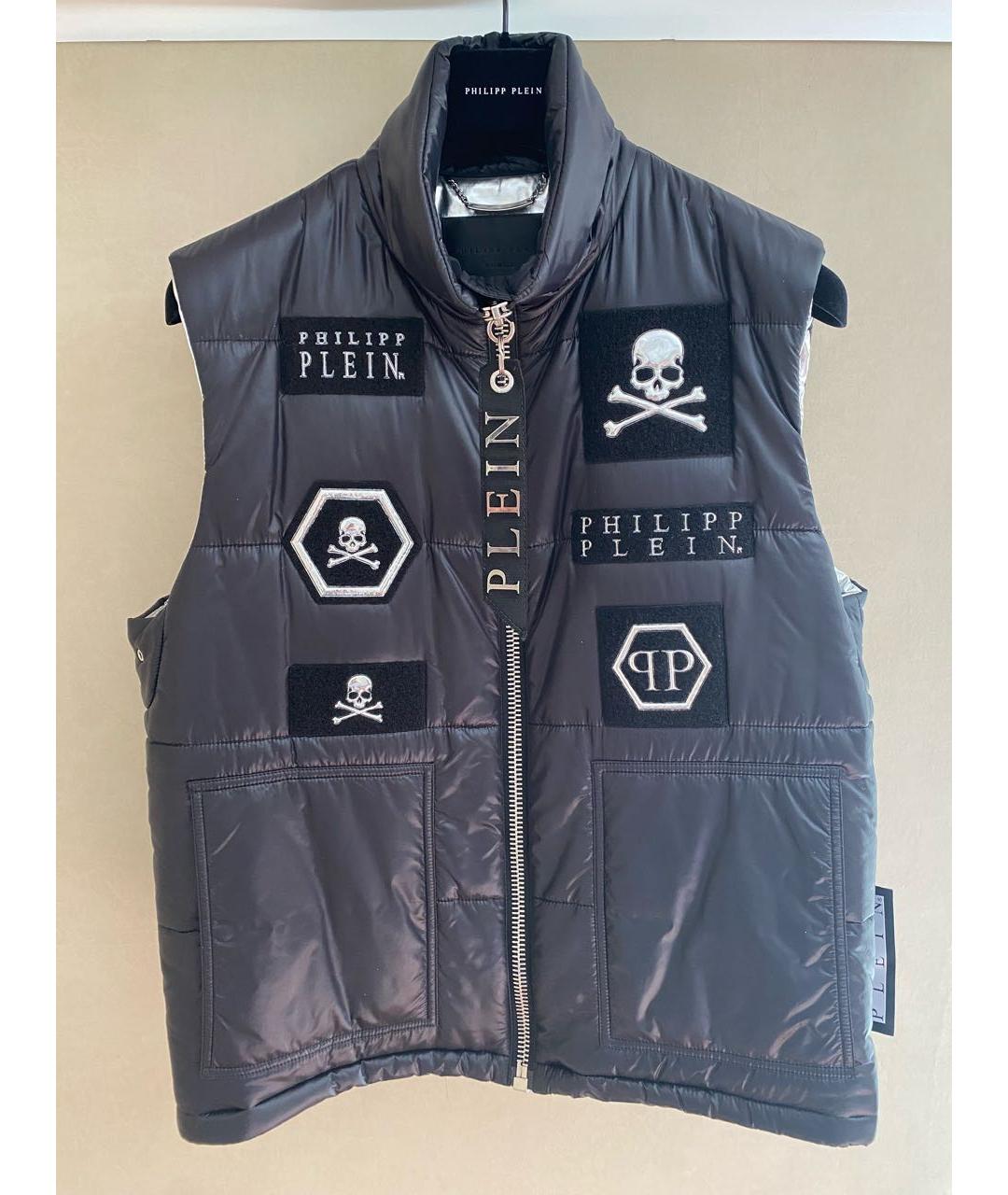 PHILIPP PLEIN Черный полиэстеровый жилет, фото 4