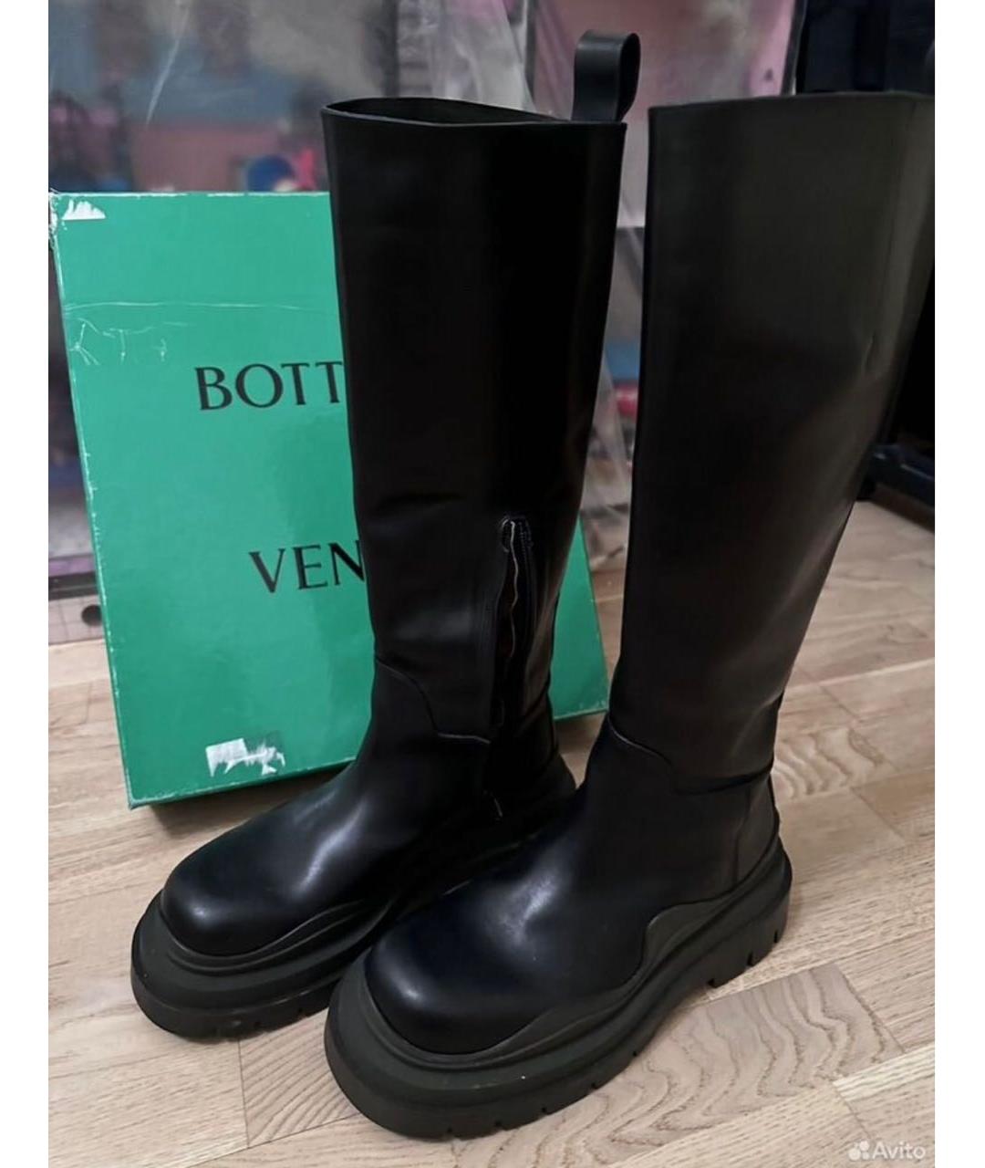 BOTTEGA VENETA Черные кожаные сапоги, фото 2
