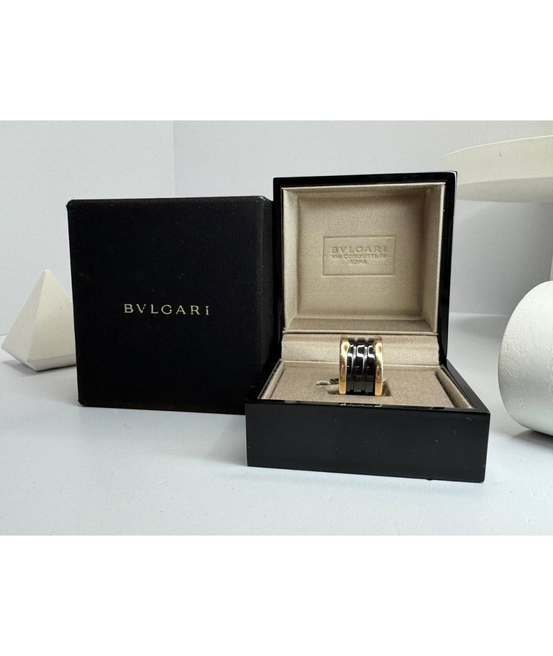 BVLGARI Черное кольцо из розового золота, фото 7
