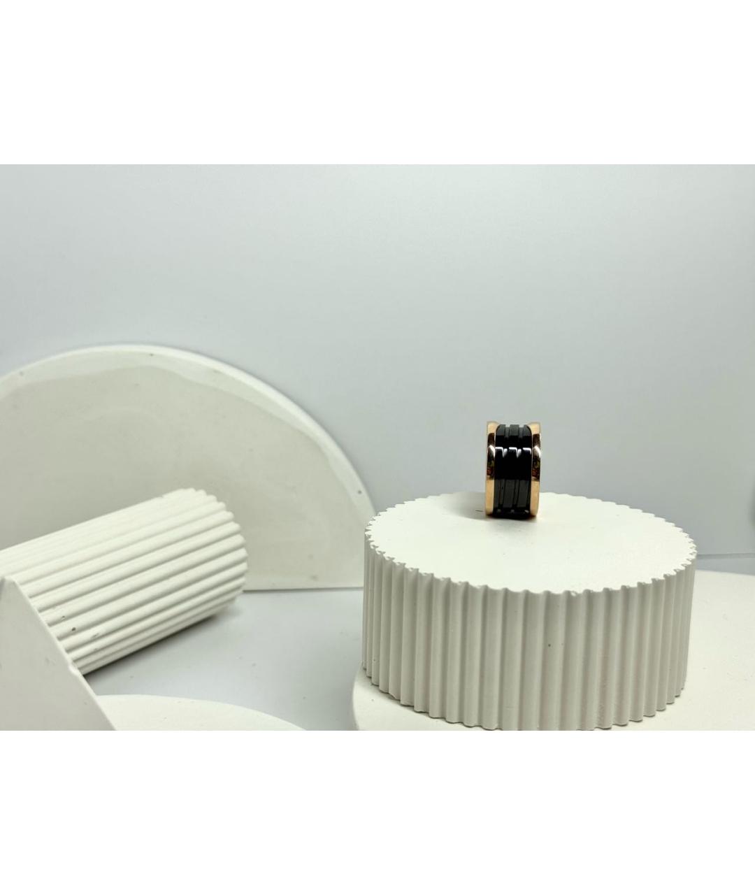 BVLGARI Черное кольцо из розового золота, фото 5