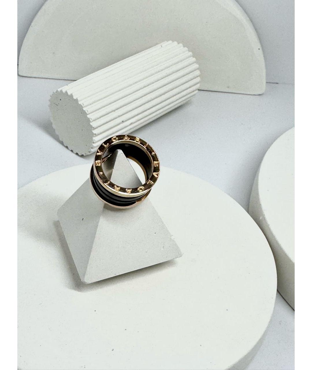 BVLGARI Черное кольцо из розового золота, фото 7