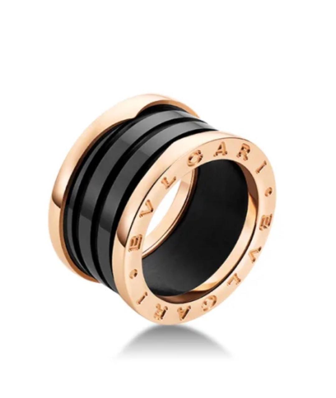 BVLGARI Черное кольцо из розового золота, фото 1