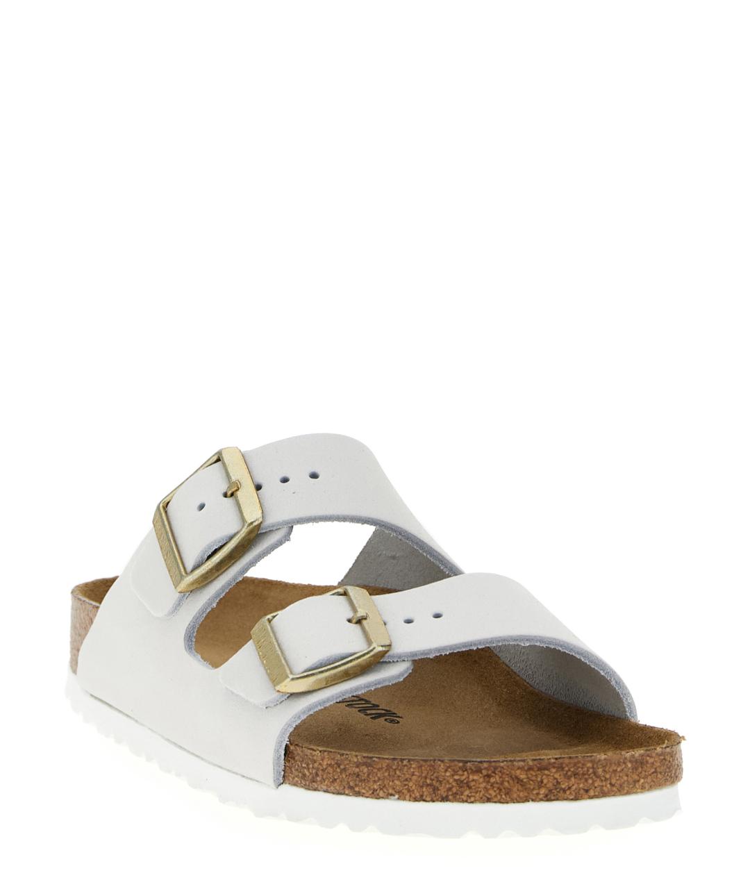BIRKENSTOCK Серые кожаные шлепанцы, фото 2
