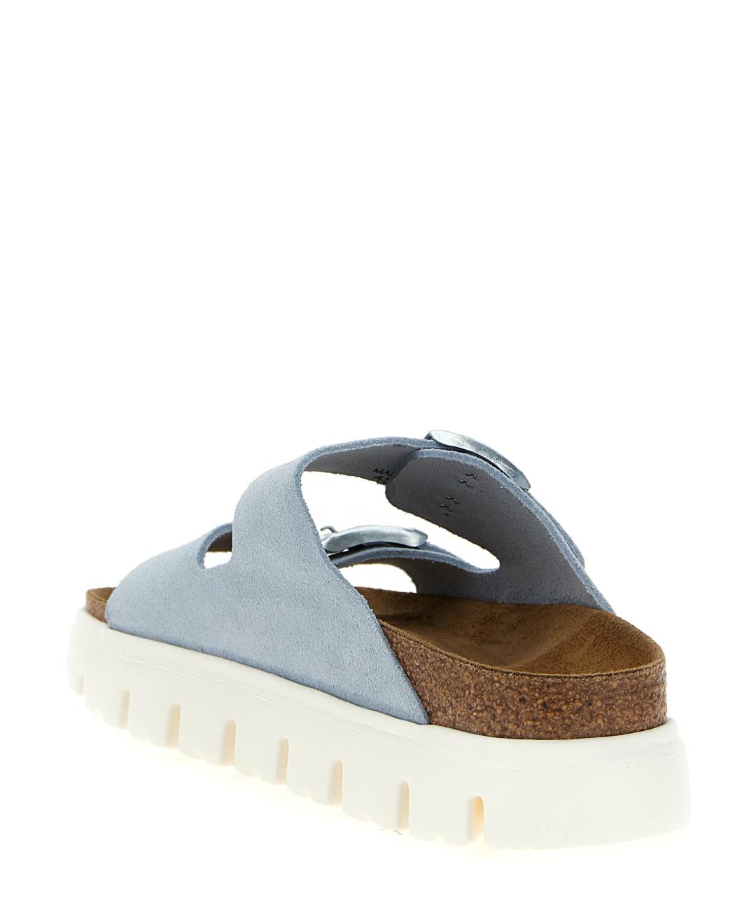 BIRKENSTOCK Голубые кожаные шлепанцы, фото 3