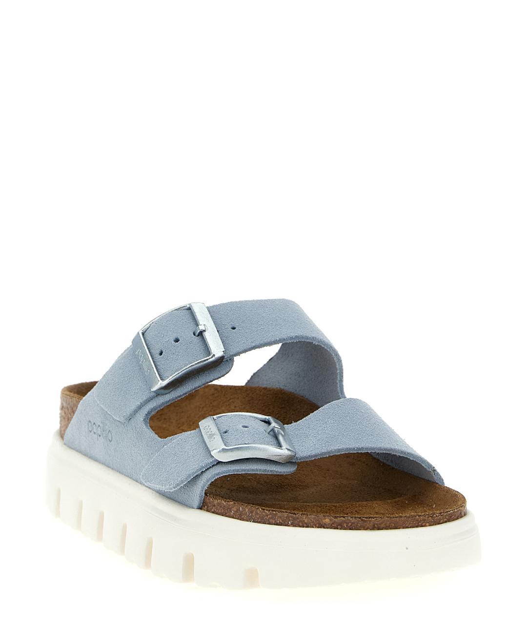 BIRKENSTOCK Голубые кожаные шлепанцы, фото 2
