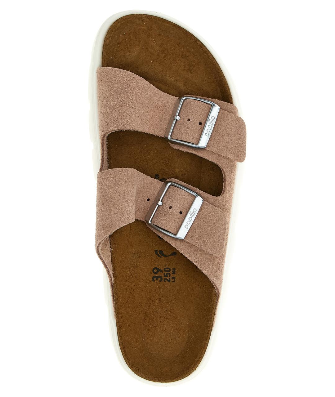 BIRKENSTOCK Коричневые замшевые шлепанцы, фото 4
