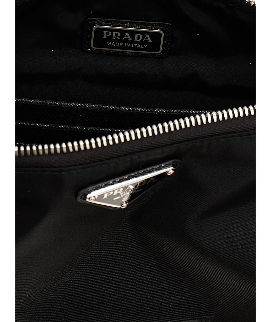 PRADA Черная кожаная барсетка, фото 3