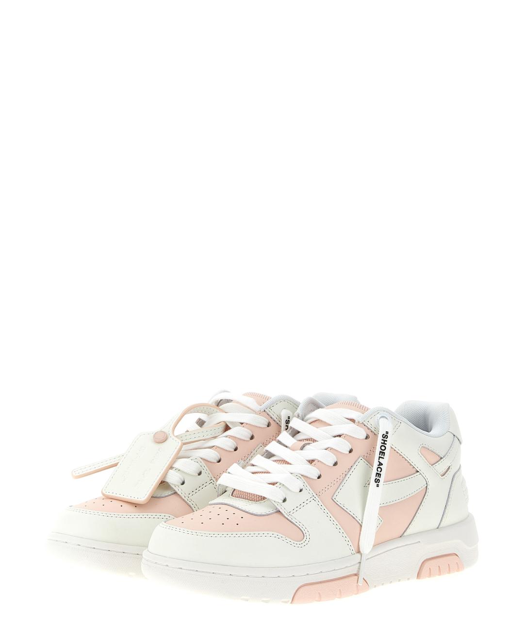 OFF-WHITE Розовые кожаные кеды, фото 2