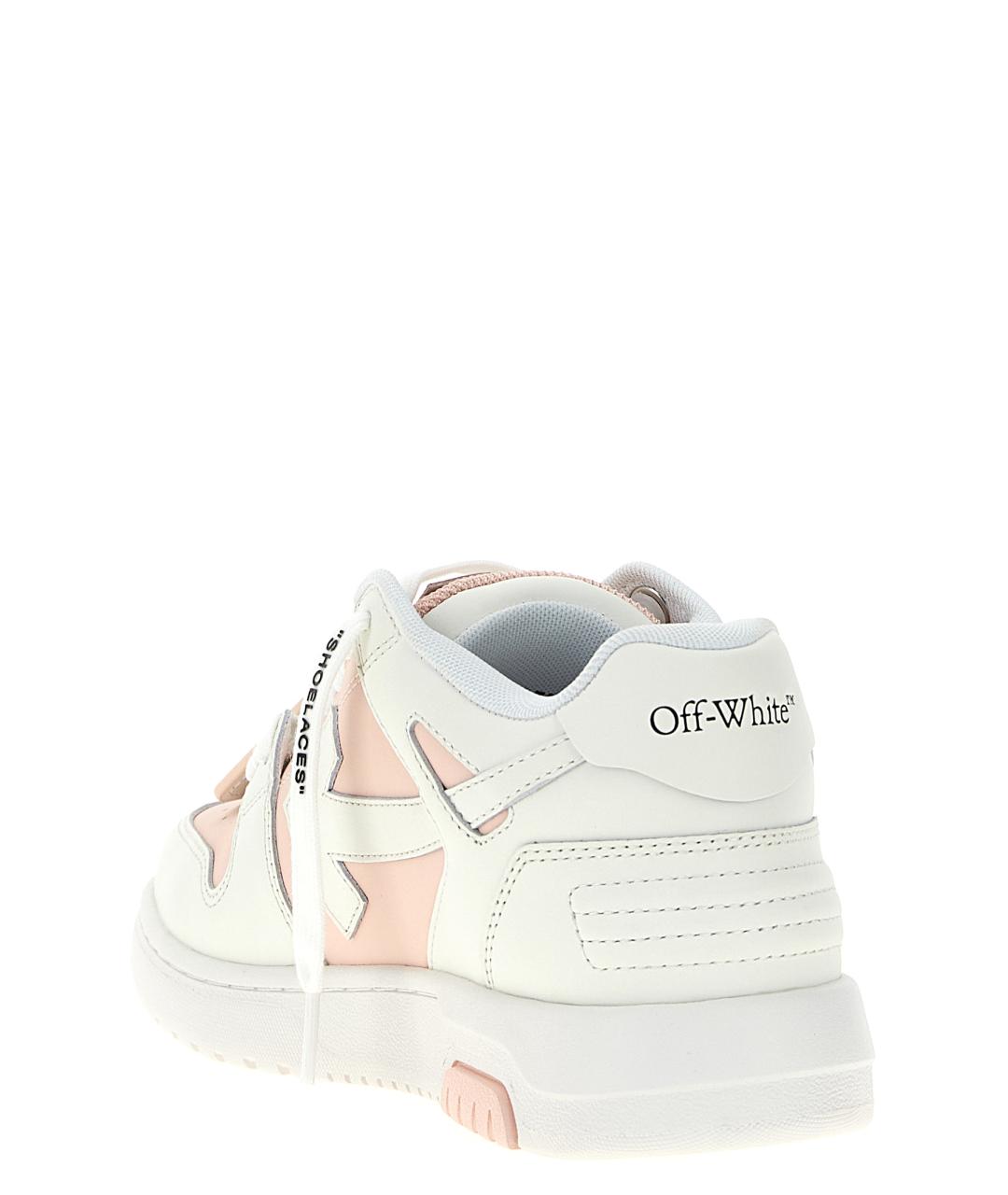 OFF-WHITE Розовые кожаные кеды, фото 4
