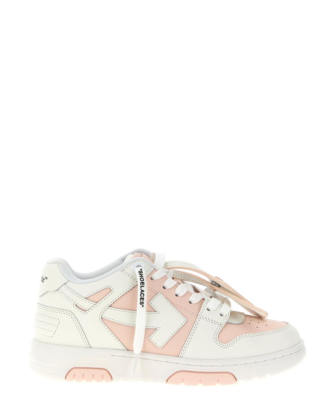 OFF-WHITE Розовые кожаные кеды, фото 1