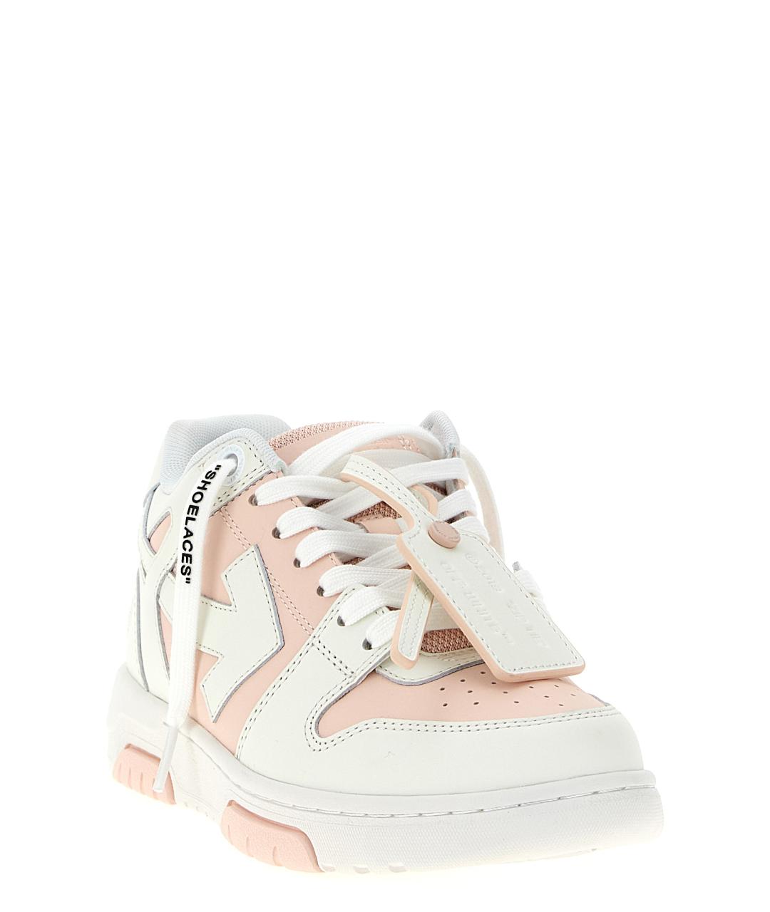 OFF-WHITE Розовые кожаные кеды, фото 3