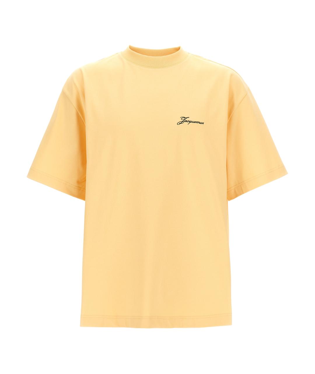 JACQUEMUS Желтая хлопковая футболка, фото 1