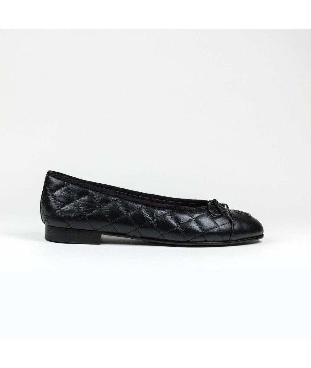 CHANEL Черные кожаные балетки, фото 9