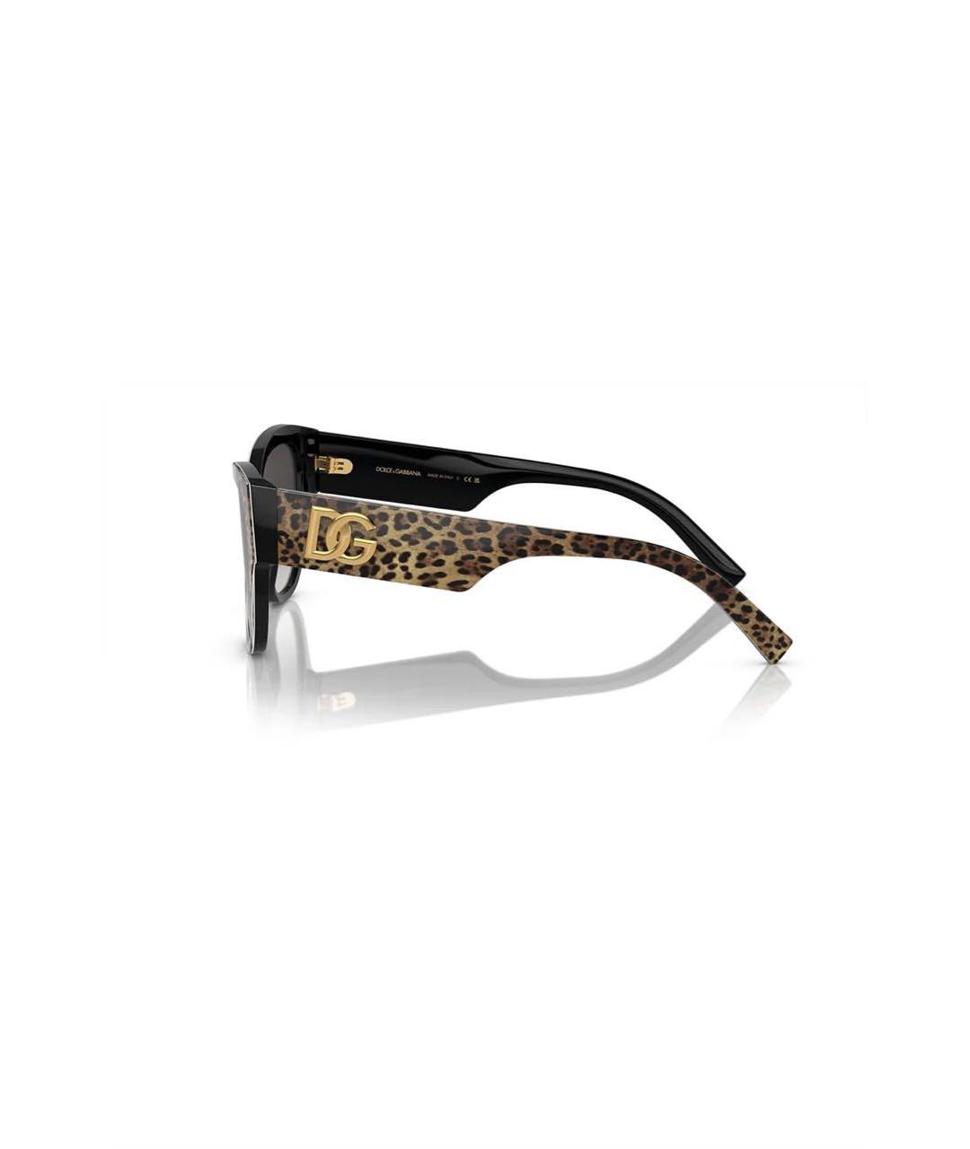 DOLCE&GABBANA Коричневые пластиковые солнцезащитные очки, фото 3