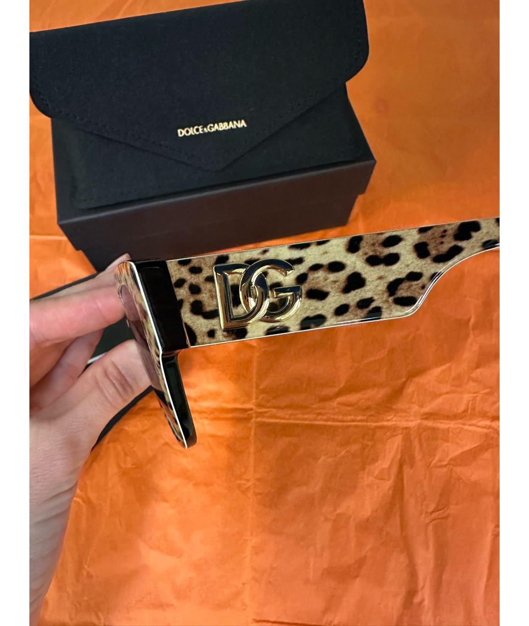 DOLCE&GABBANA Коричневые пластиковые солнцезащитные очки, фото 6