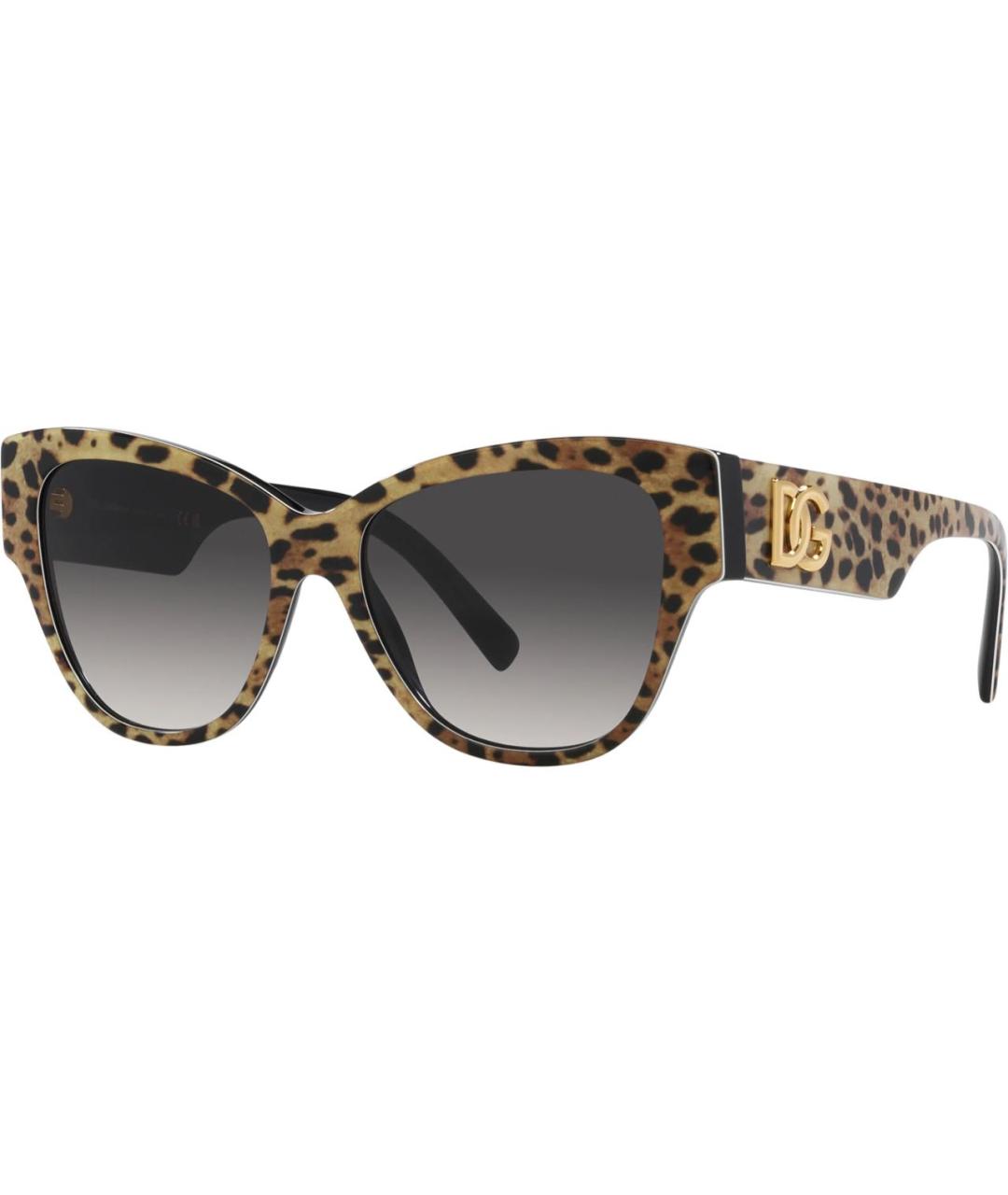 DOLCE&GABBANA Коричневые пластиковые солнцезащитные очки, фото 2