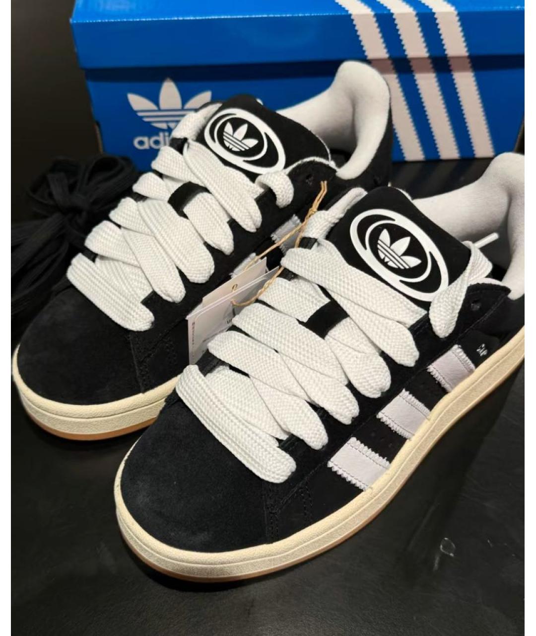 ADIDAS Черные замшевые низкие кроссовки / кеды, фото 5