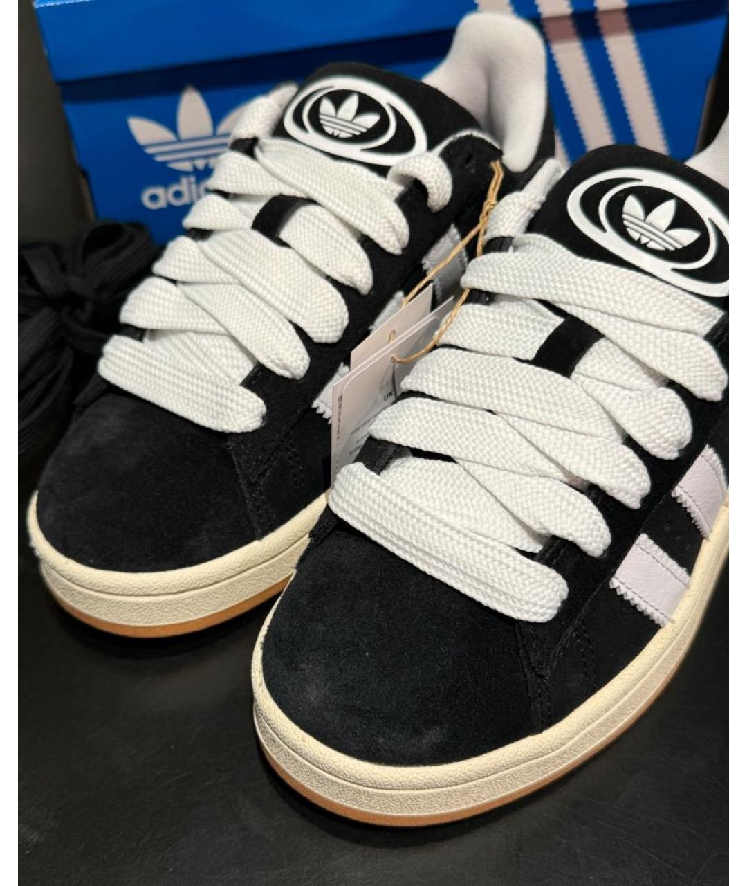 ADIDAS Черные замшевые низкие кроссовки / кеды, фото 6