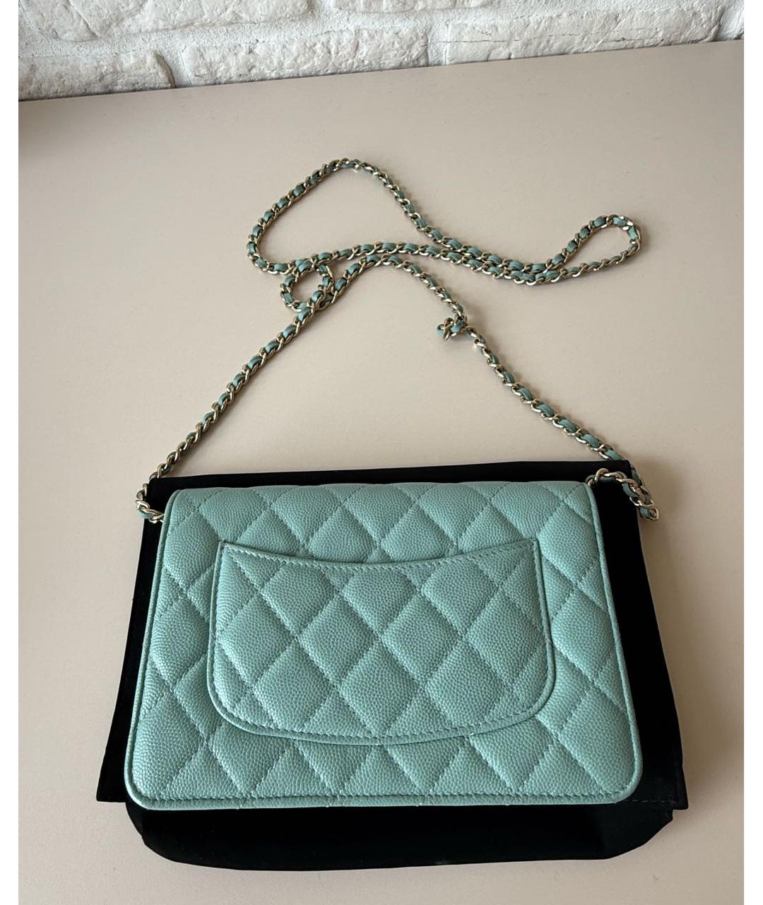 CHANEL Голубая кожаная сумка через плечо, фото 4