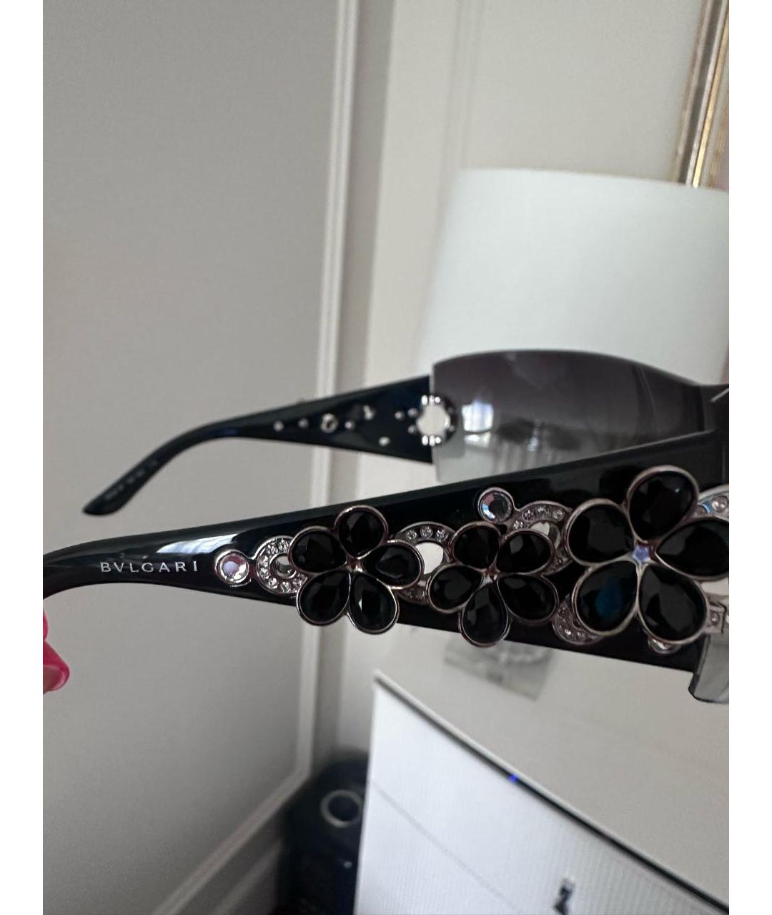 BVLGARI Черные пластиковые солнцезащитные очки, фото 3