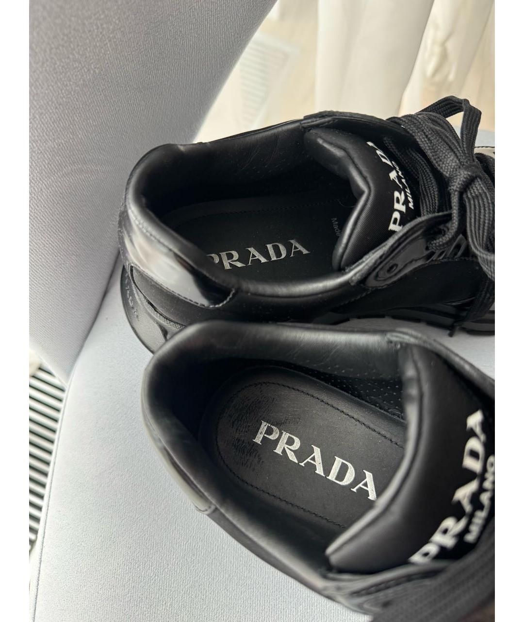 PRADA Черные низкие кроссовки / кеды, фото 7