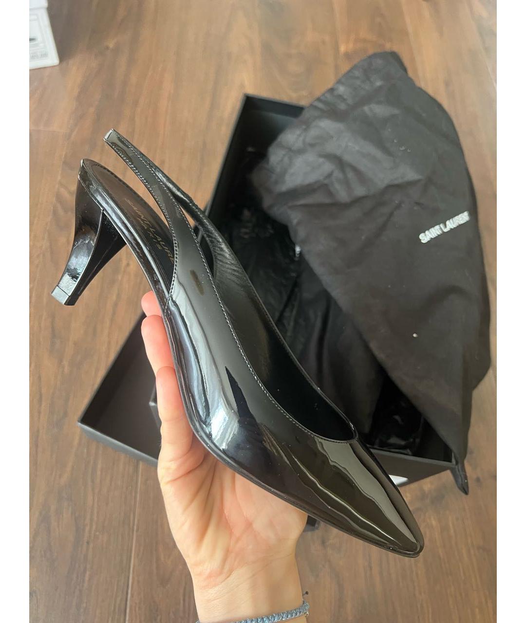 SAINT LAURENT Черные туфли из лакированной кожи, фото 7