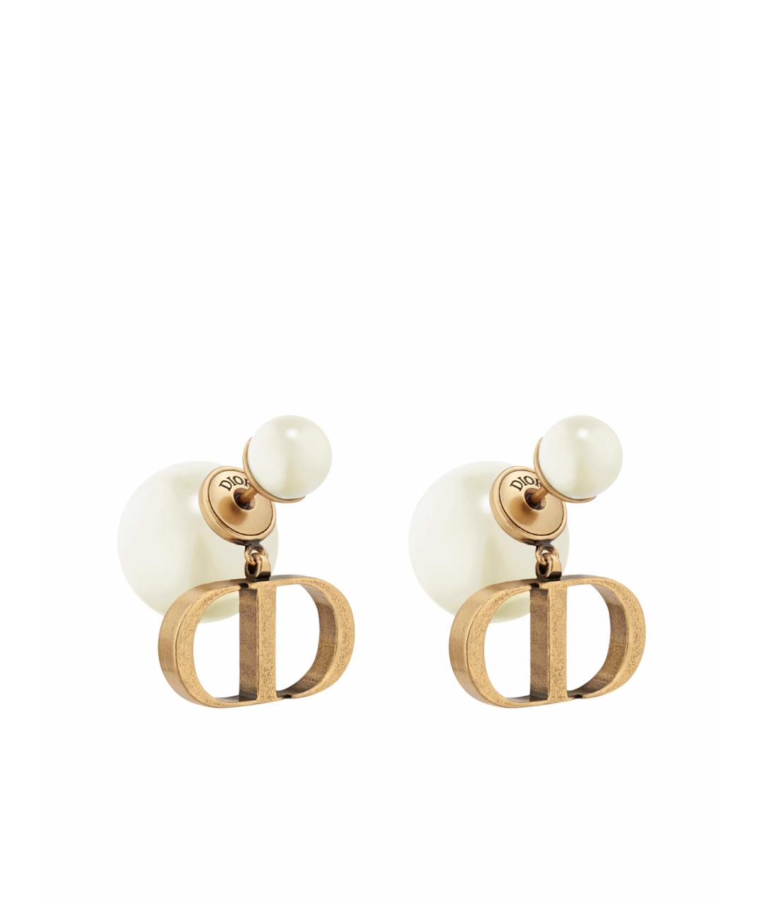 CHRISTIAN DIOR Золотые металлические серьги, фото 1