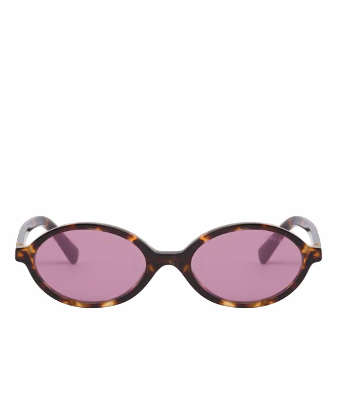 MIU MIU Коричневые пластиковые солнцезащитные очки, фото 1