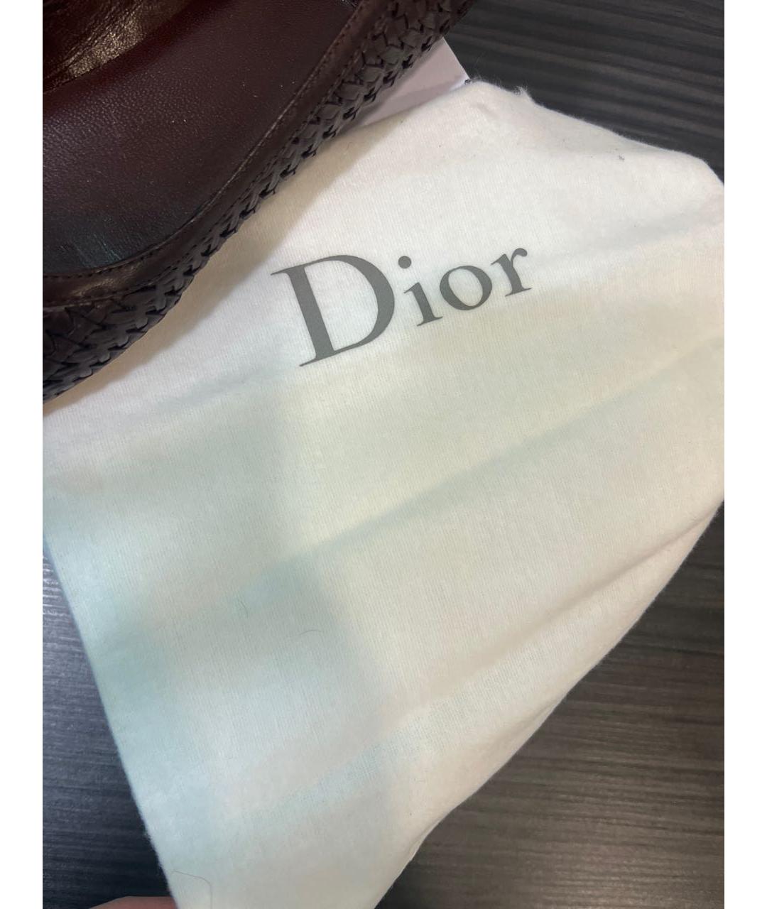 CHRISTIAN DIOR Коричневые кожаные балетки, фото 6
