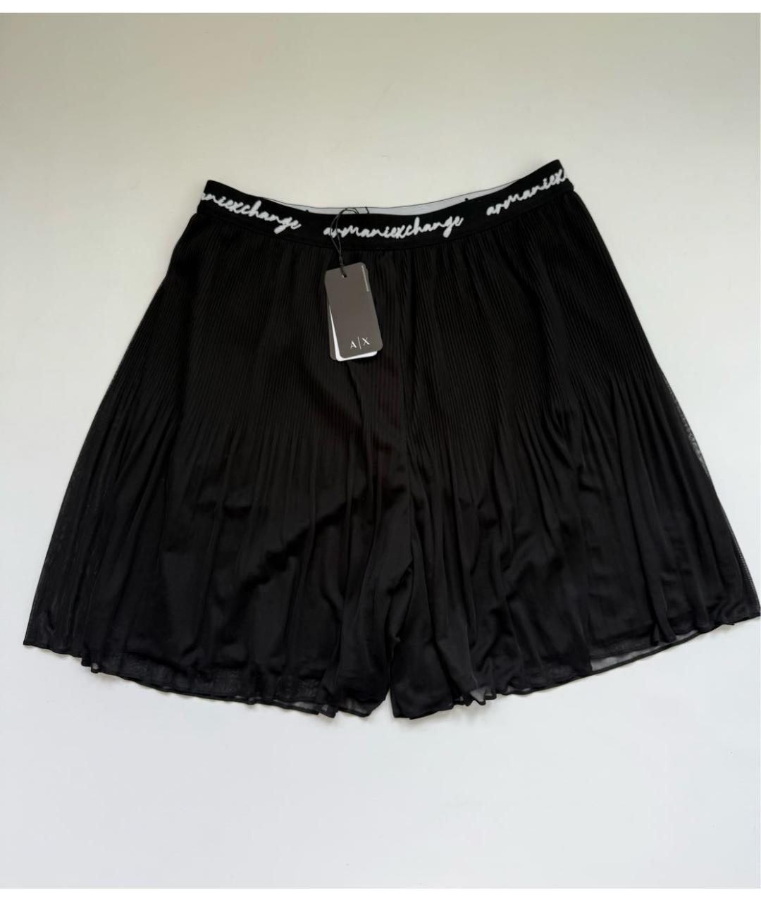 ARMANI EXCHANGE Черная полиэстеровая юбка мини, фото 6