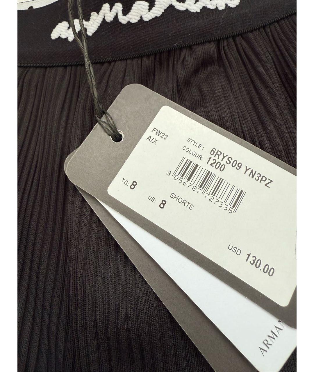 ARMANI EXCHANGE Черная полиэстеровая юбка мини, фото 3