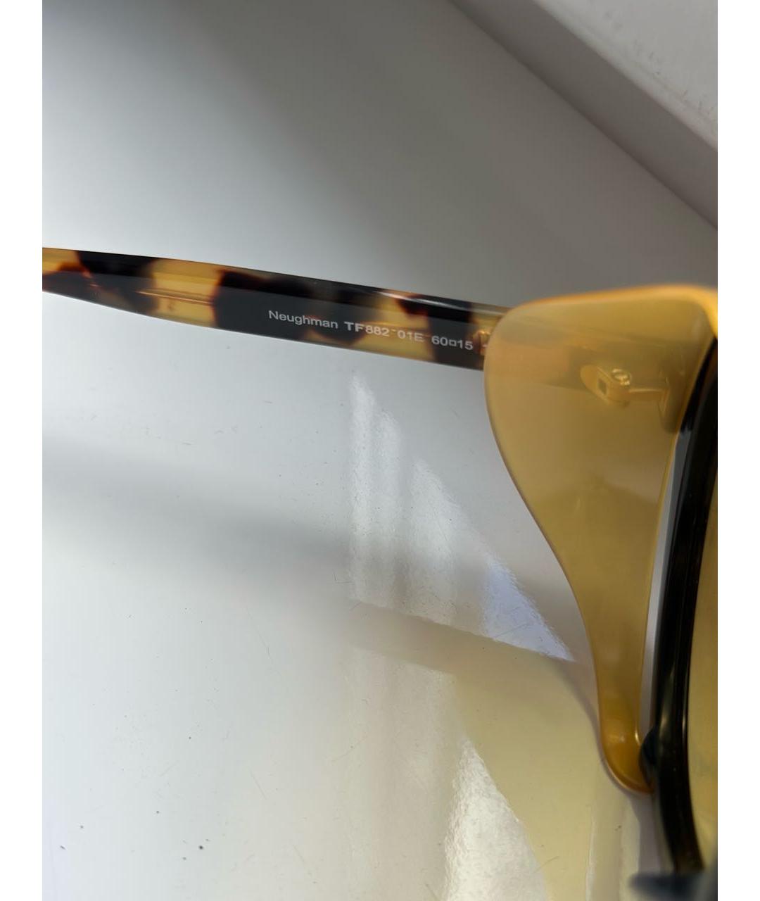 TOM FORD Желтые пластиковые солнцезащитные очки, фото 5