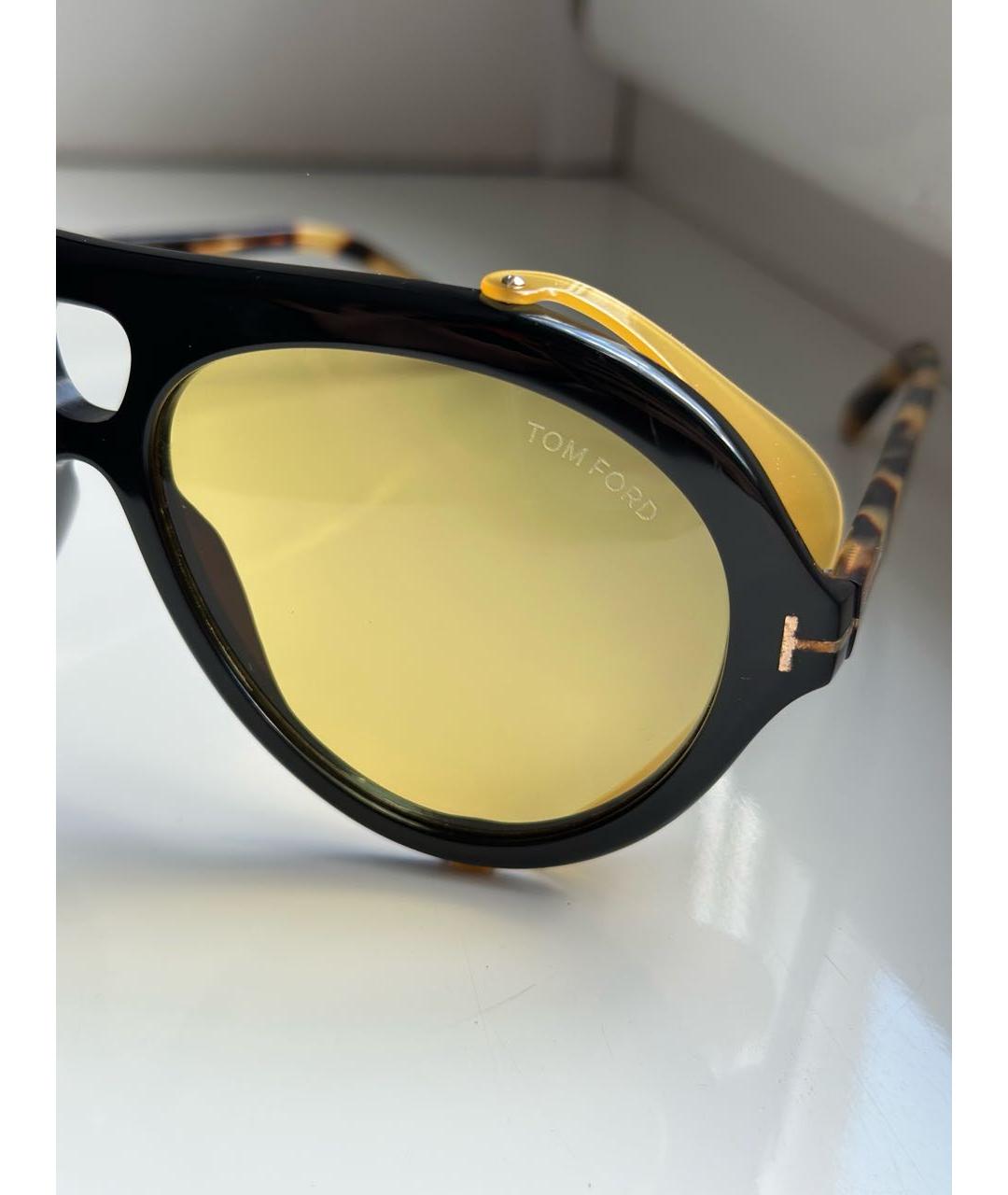 TOM FORD Желтые пластиковые солнцезащитные очки, фото 4