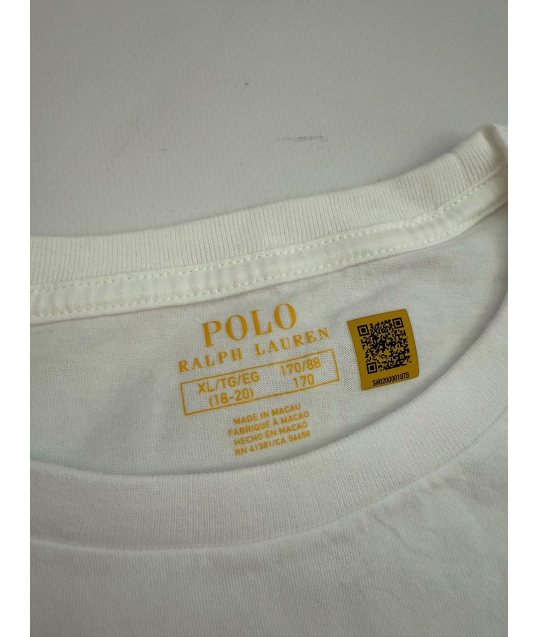POLO RALPH LAUREN Белая хлопковая футболка, фото 3