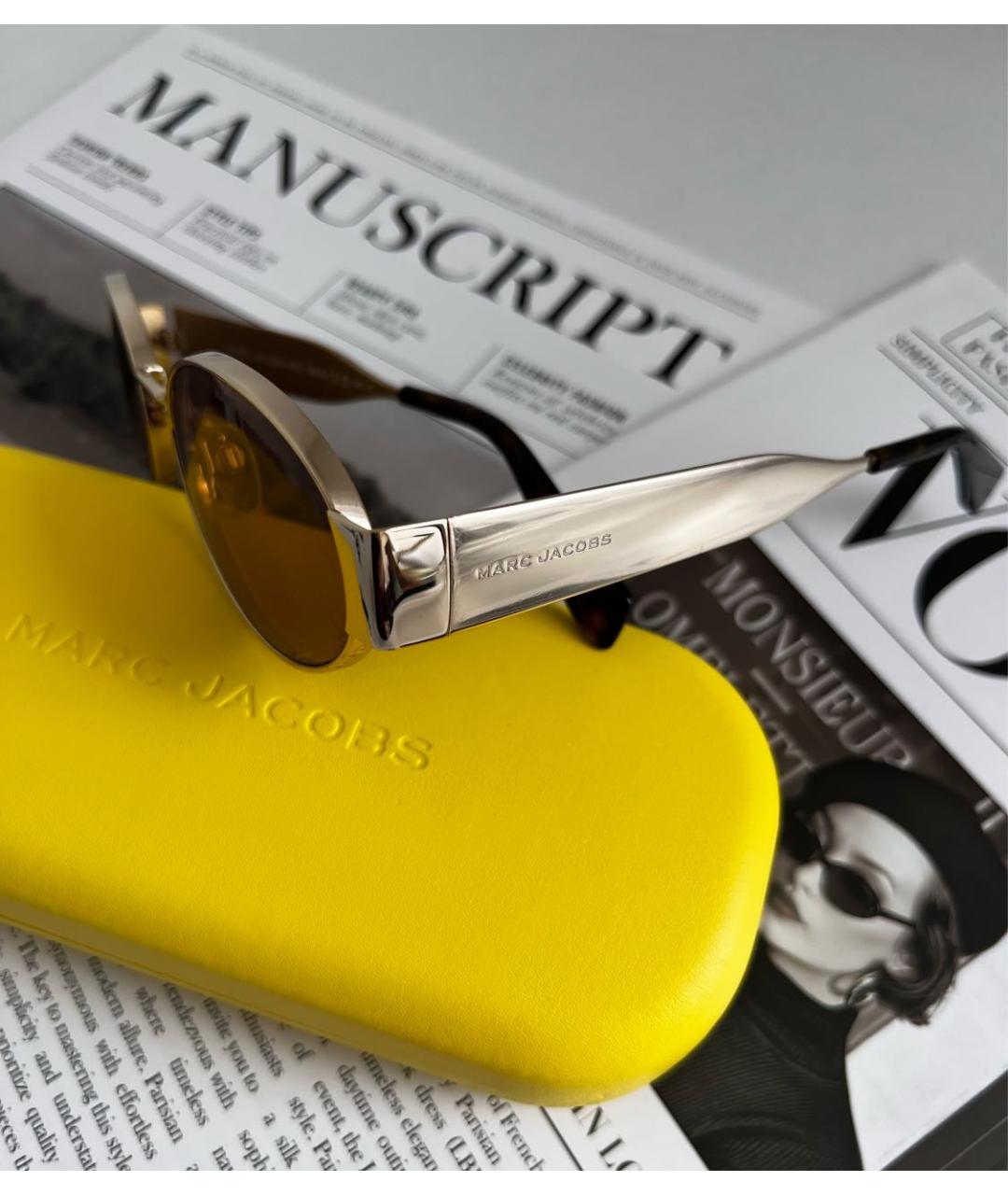 MARC JACOBS Коричневые металлические солнцезащитные очки, фото 4