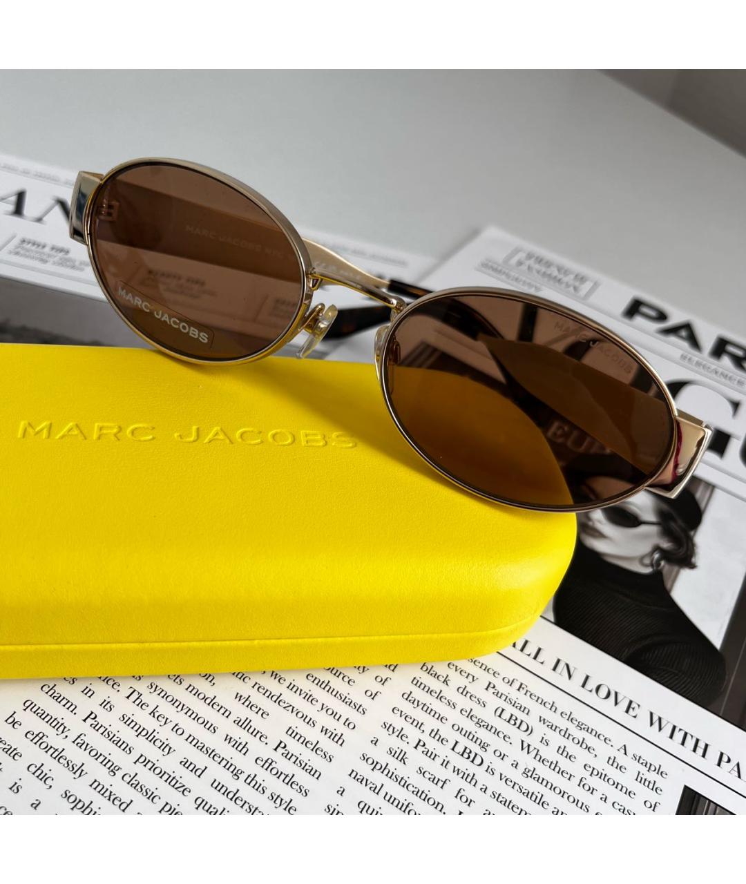 MARC JACOBS Коричневые металлические солнцезащитные очки, фото 5