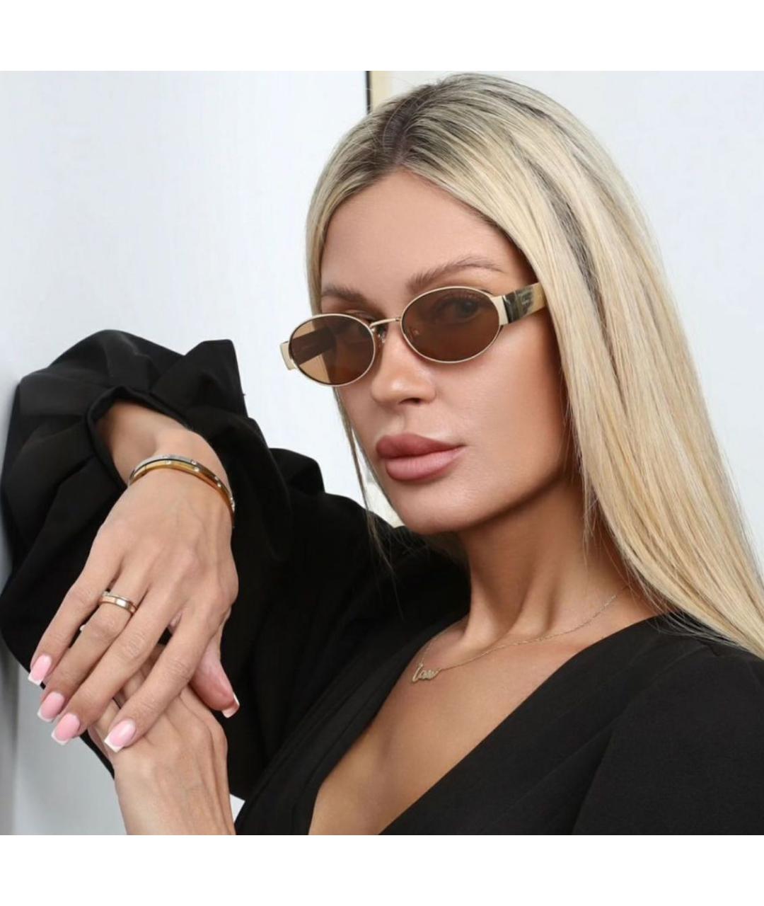 MARC JACOBS Коричневые металлические солнцезащитные очки, фото 8