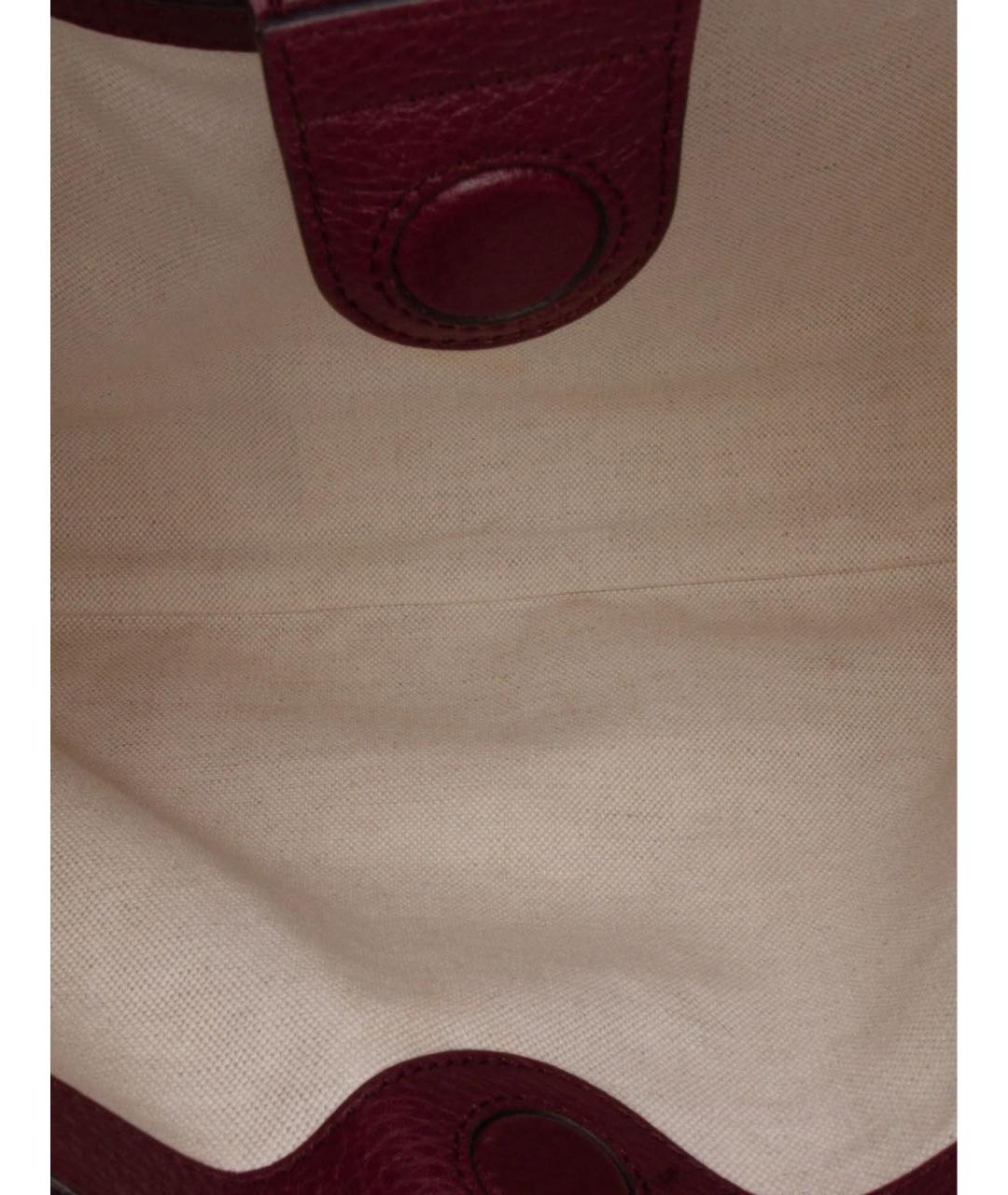 GUCCI Бордовая кожаная сумка тоут, фото 3