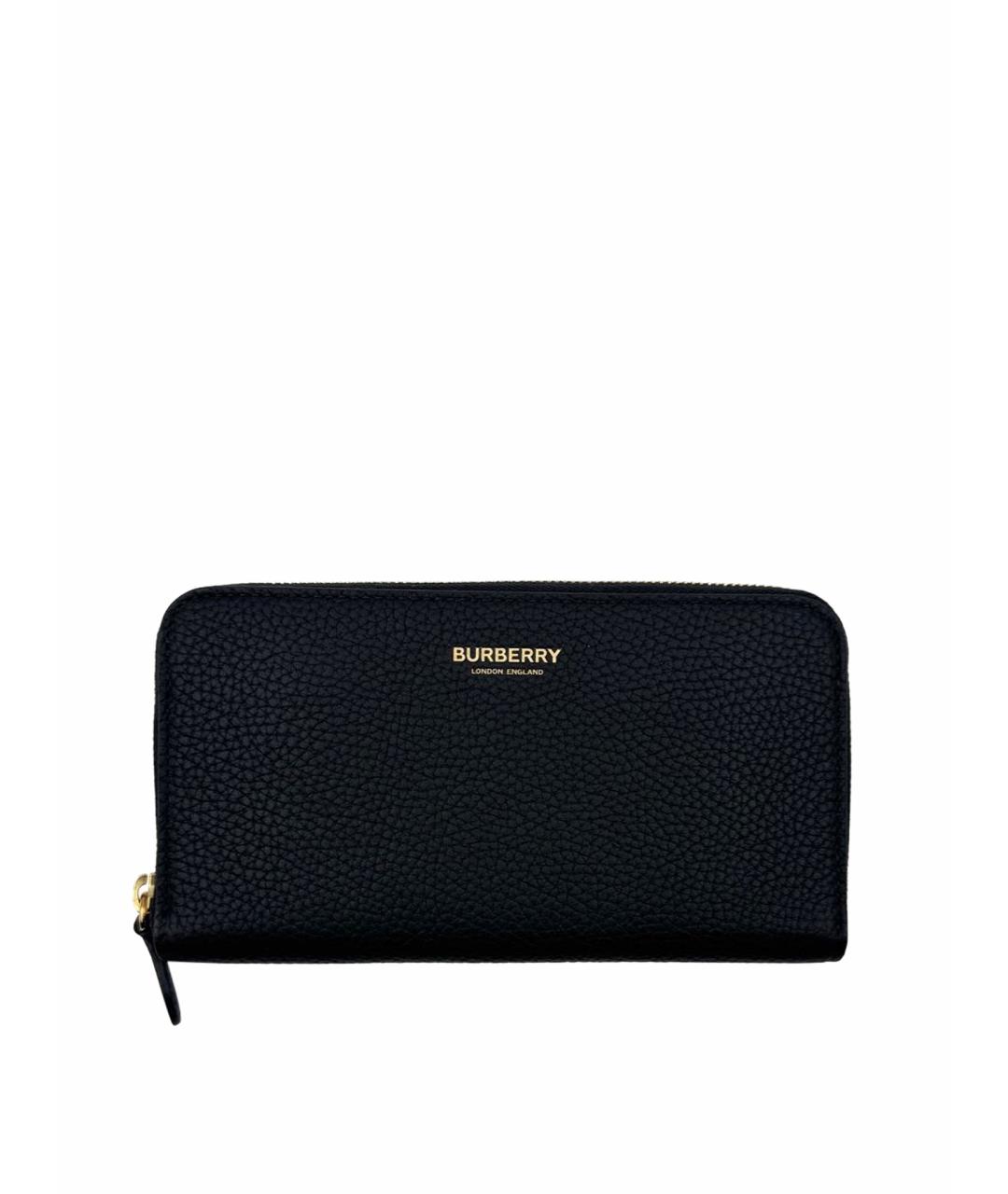 BURBERRY Черный кожаный кошелек, фото 1