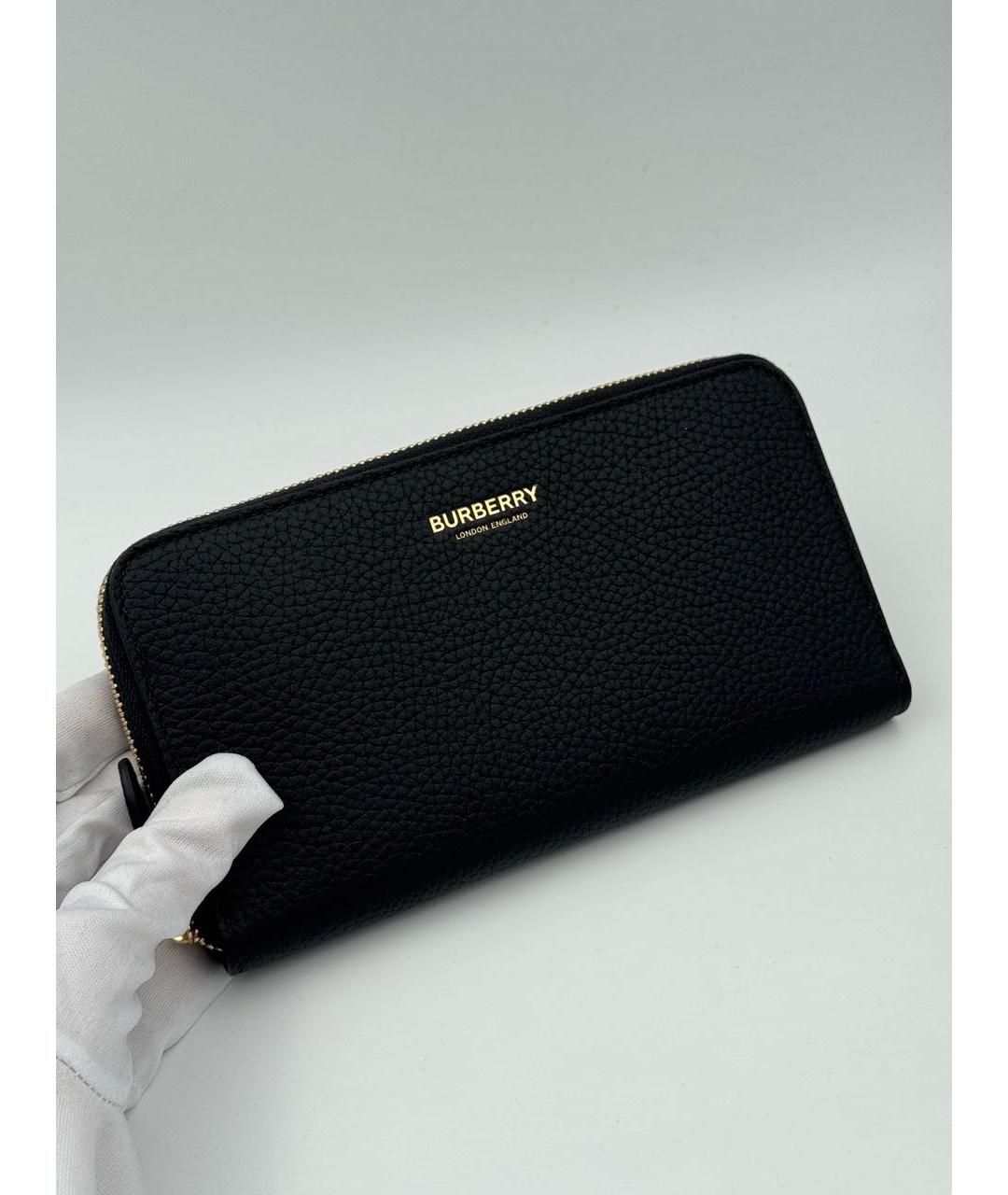 BURBERRY Черный кожаный кошелек, фото 5