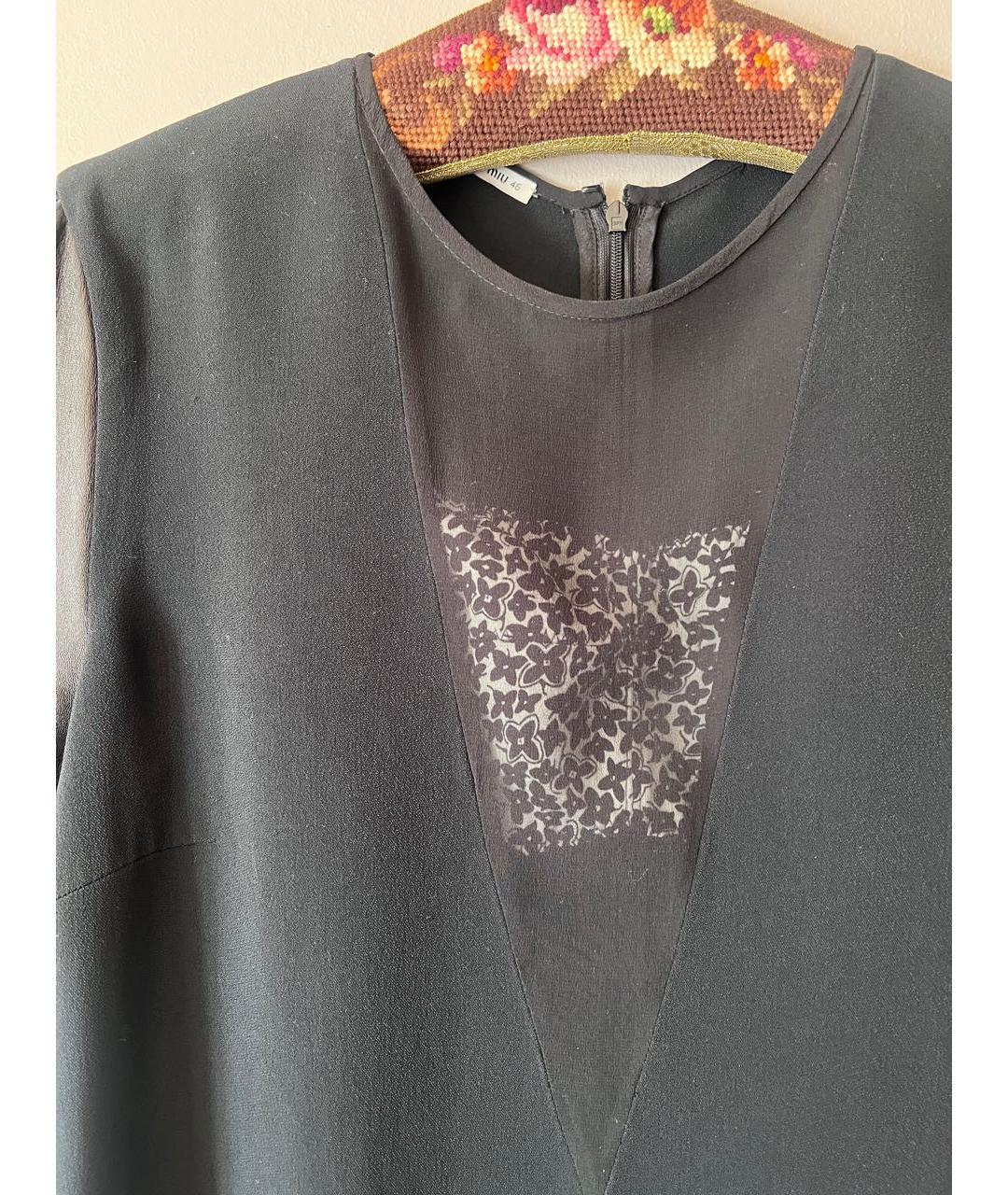 MIU MIU Черное вискозное повседневное платье, фото 5