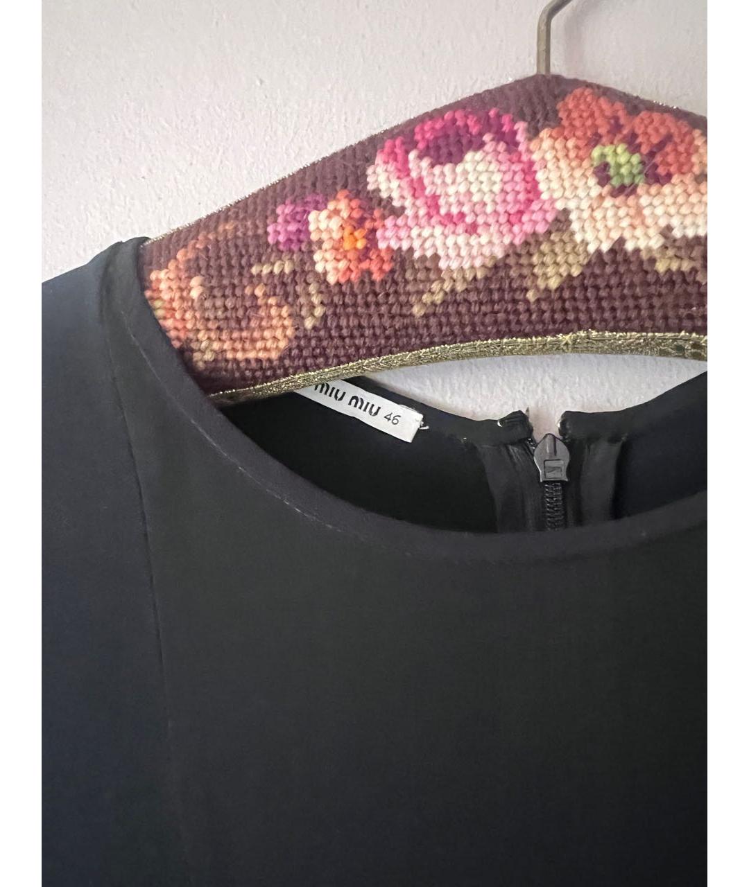 MIU MIU Черное вискозное повседневное платье, фото 4