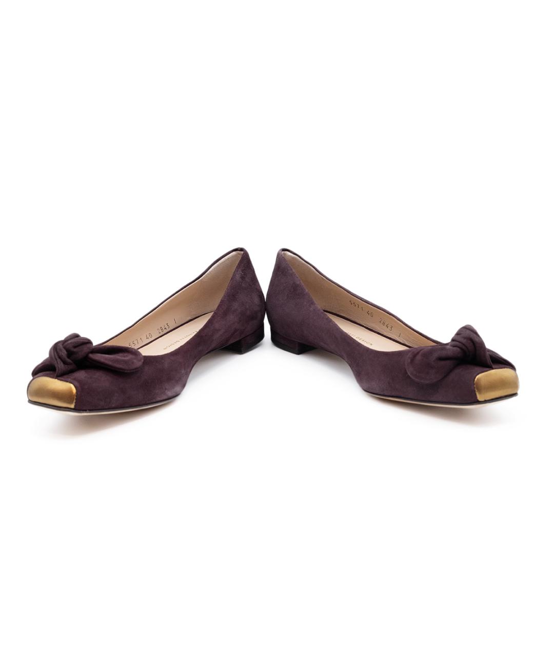 GIUSEPPE ZANOTTI DESIGN Бордовые замшевые балетки, фото 4