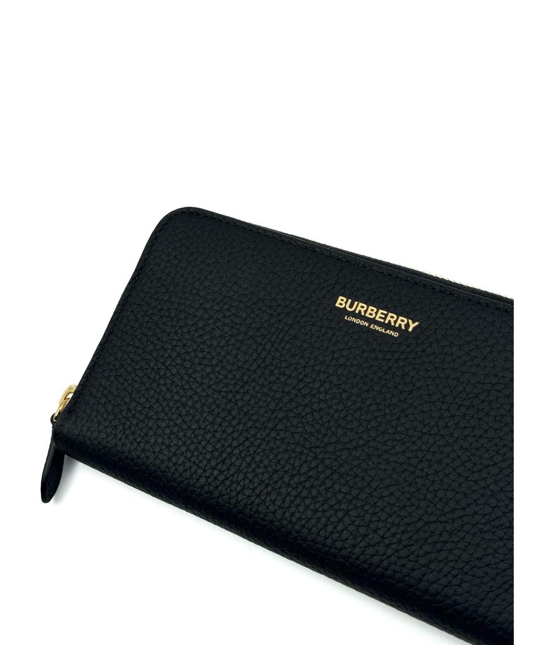 BURBERRY Черный кожаный кошелек, фото 2