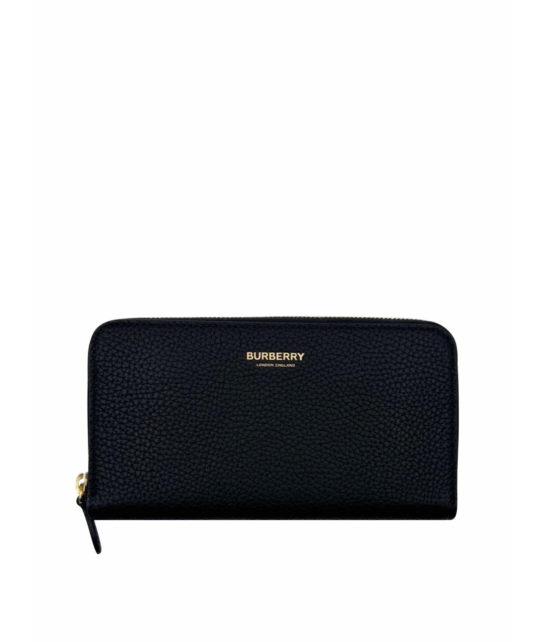BURBERRY Черный кожаный кошелек, фото 1