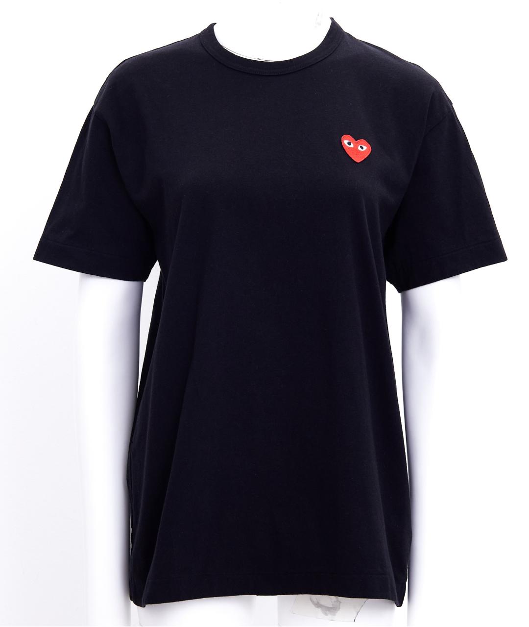 COMME DES GARÇONS PLAY Черная хлопковая футболка, фото 7